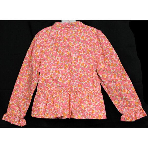 2006 Gymboree Freshly Picked Floral Jacket Ruffled Hem Cuffs Bows sz 10 Lightwei - Picture 6 of 11